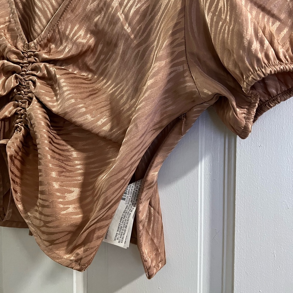 Forever 21 Rose Ruffled Drawstring Top, Medium - Picture 3 of 6